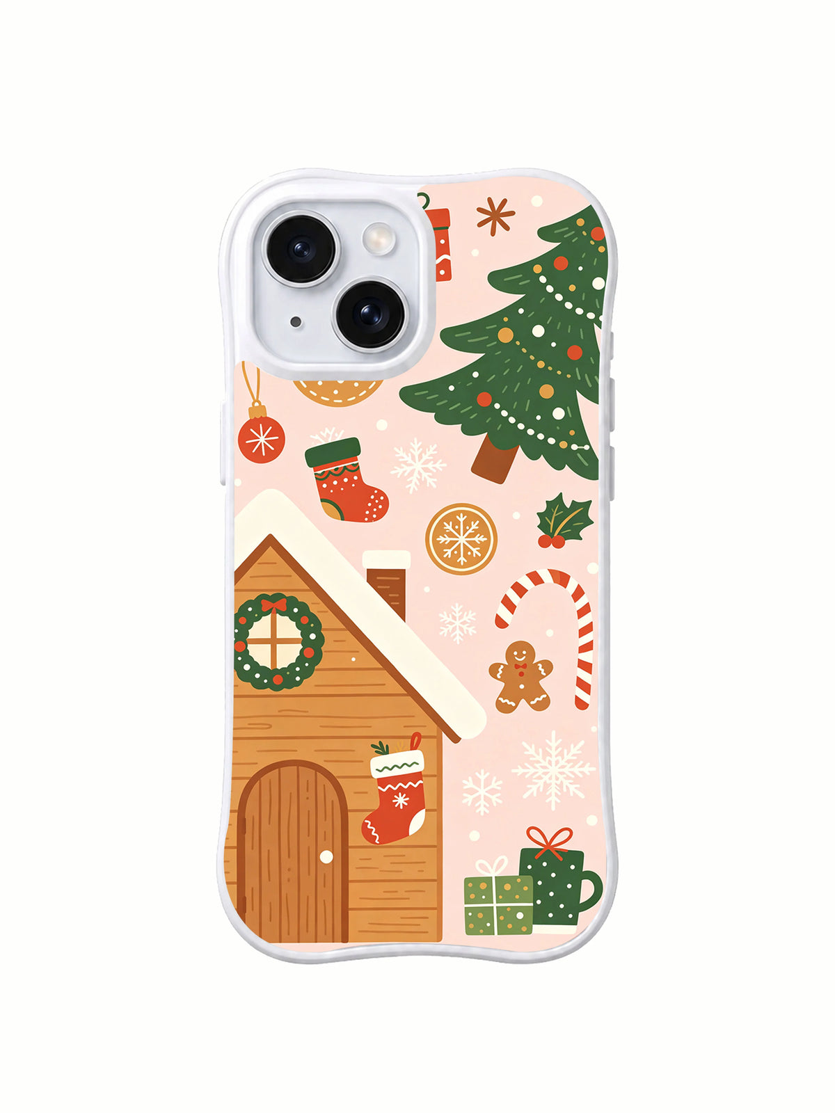 Cozy Cabin Christmas iPhone 14 Plus case front product view