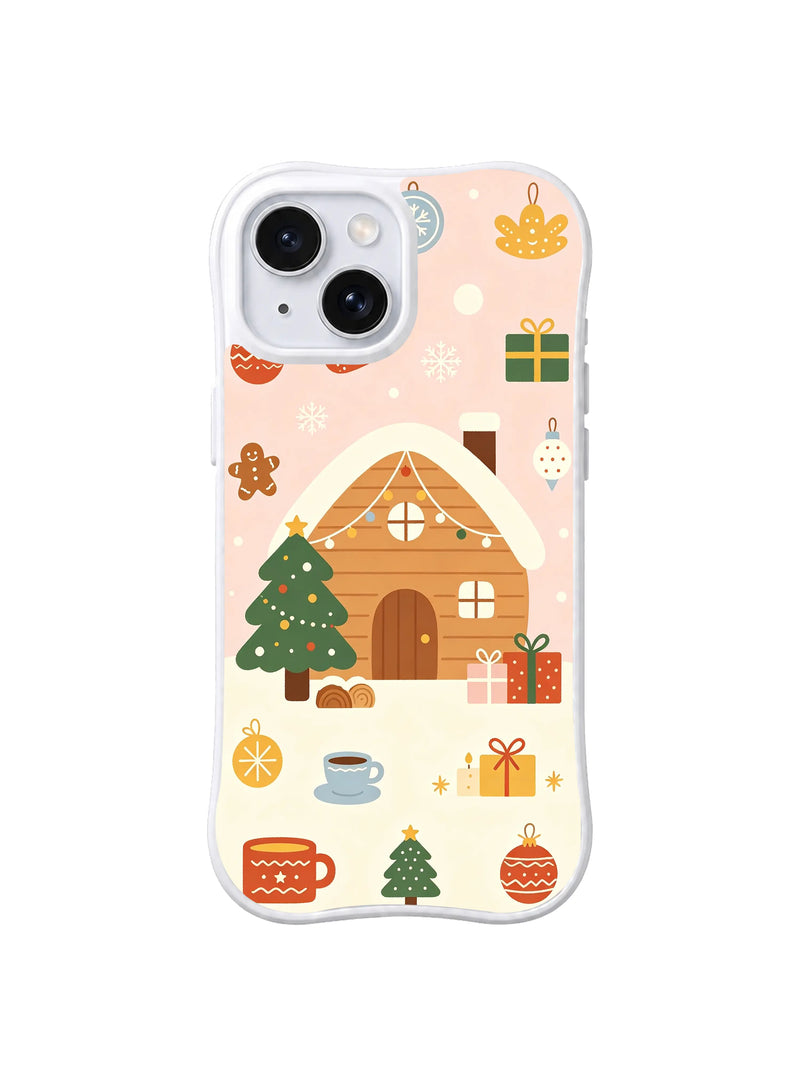 Cozy Cabin Christmas Folk Art iPhone 14 Plus Case