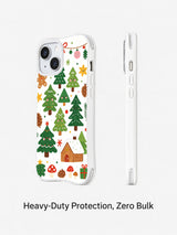 Cozy Christmas Tree Friends: Rear and side views of the illustrated case.