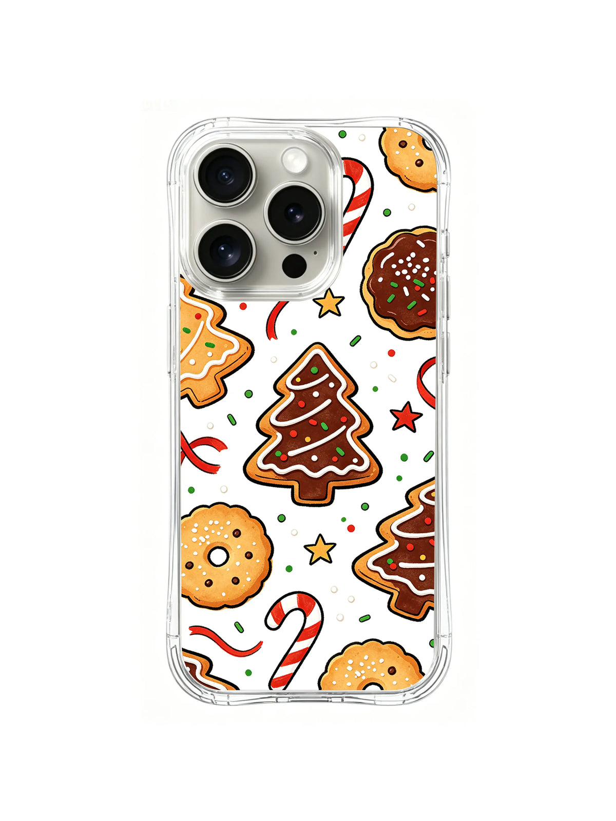 Cozy Noel Scatter / Candy Cane Cocoa: A large brown tree, big round cookies and red-white sweets.
