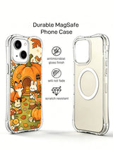 Cozy Pumpkin Cottage Animals iPhone 14 MagSafe case