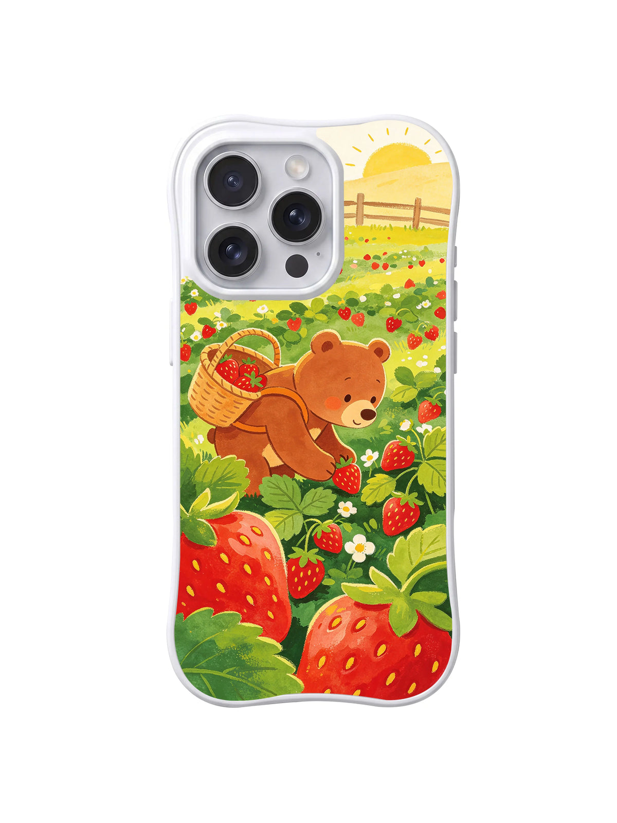 Product or handheld view of the Cozy Strawberry Bears case