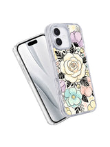 Cream Blossom Lane iPhone 17 case front and back view
