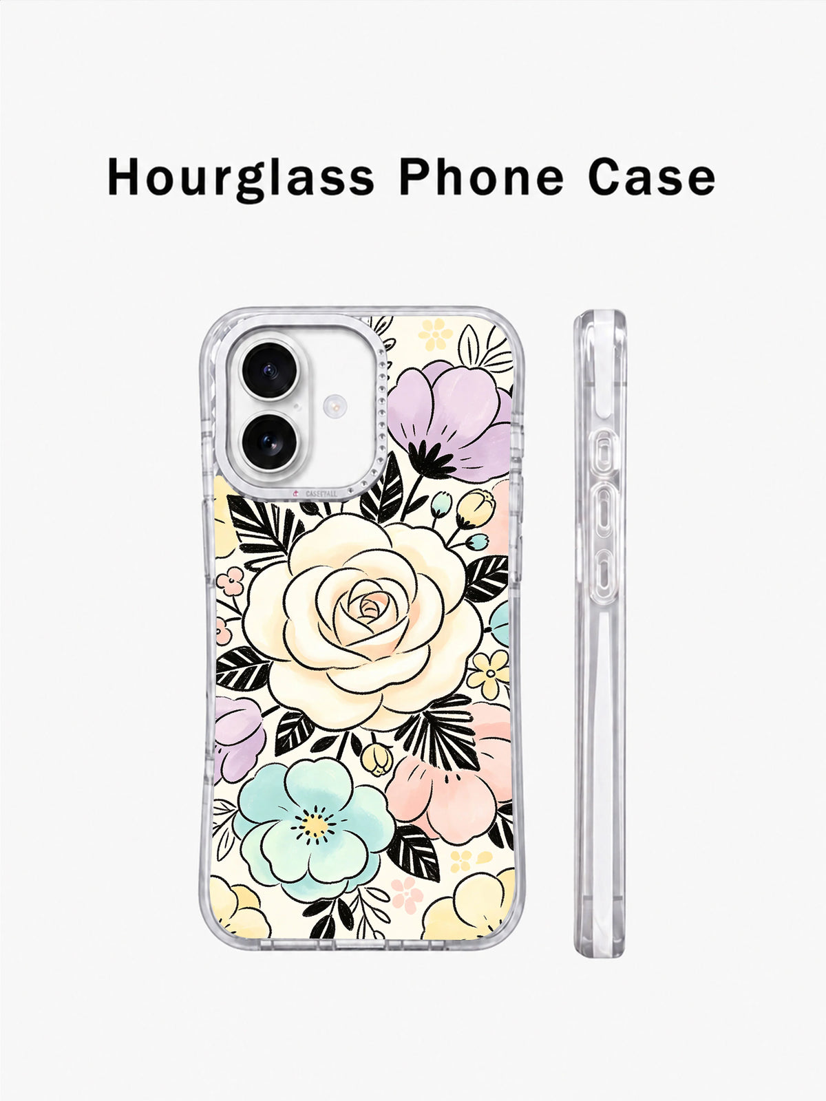 Pastel rose iPhone 17 case magnetic charging view