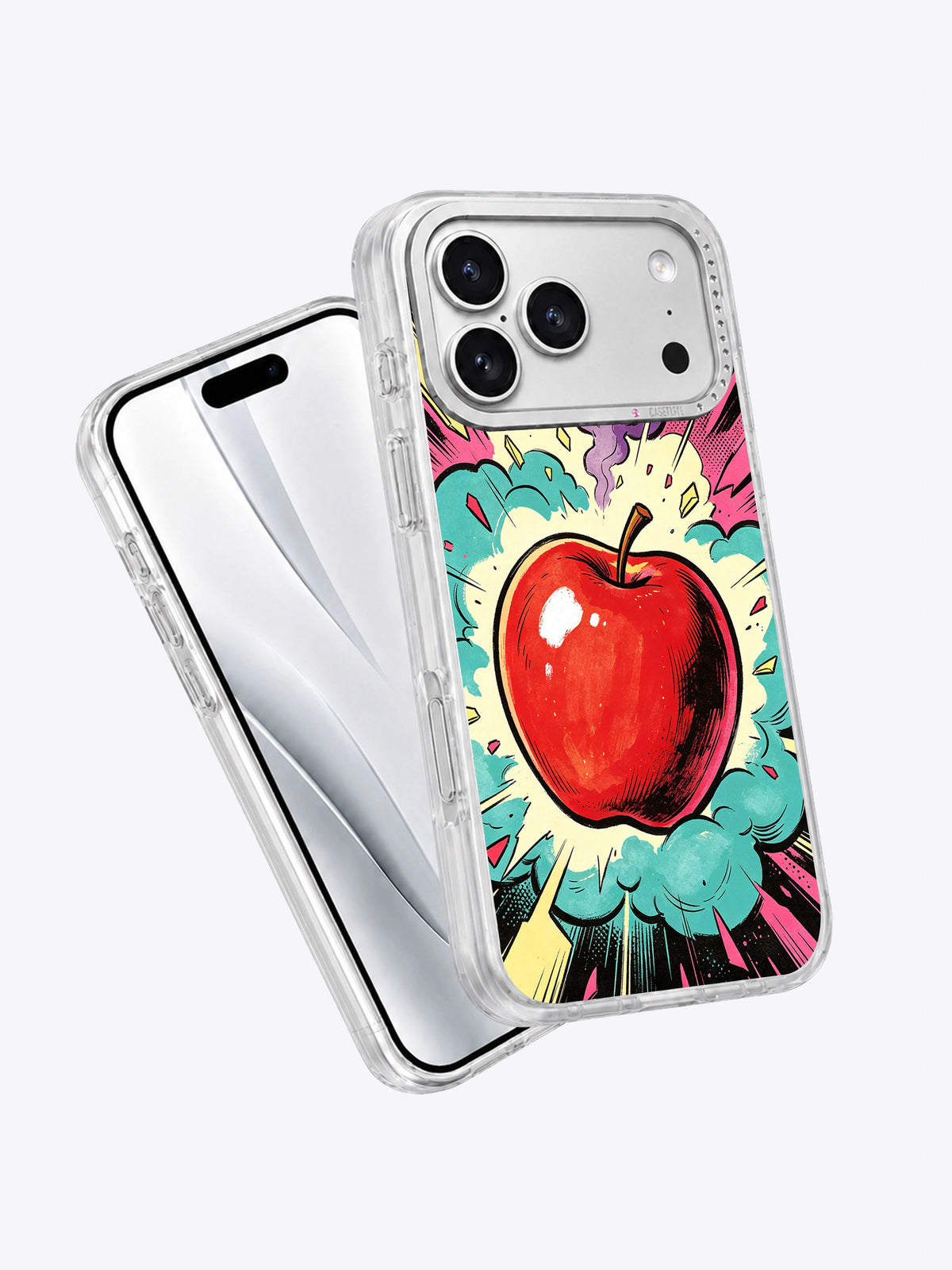 Crimson Apple Smash iPhone case angled product view