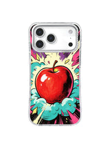 Purple Halftone Smash red apple iPhone case artwork