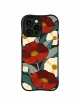 Geometric Poppy Archive pattern on iPhone 15 Pro case