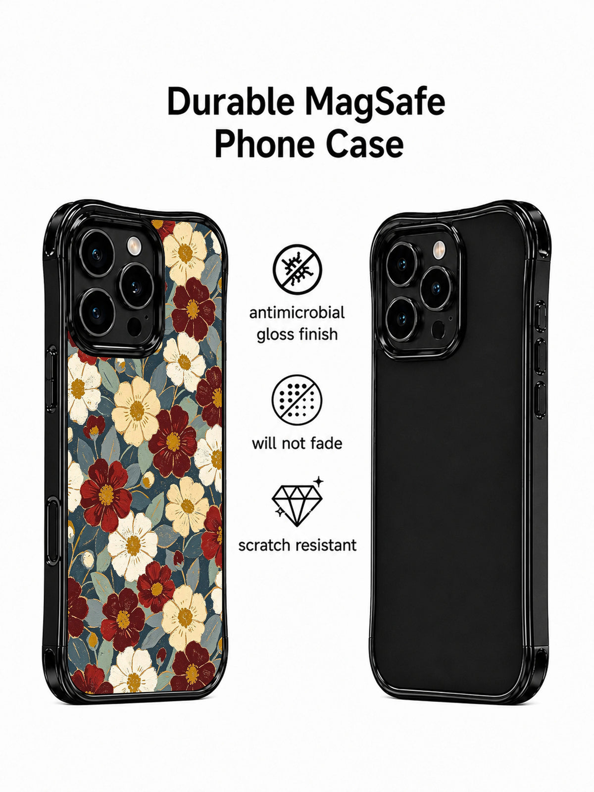 Crimson Meadow Memory iPhone 15 Pro case product view 3