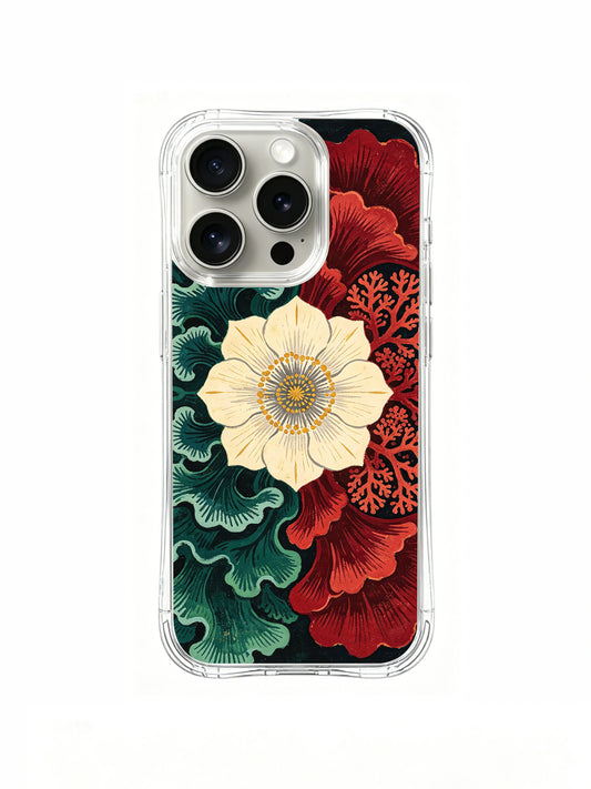 Crimson Ocean Garden ocean botanical iPhone 15 Pro case front view