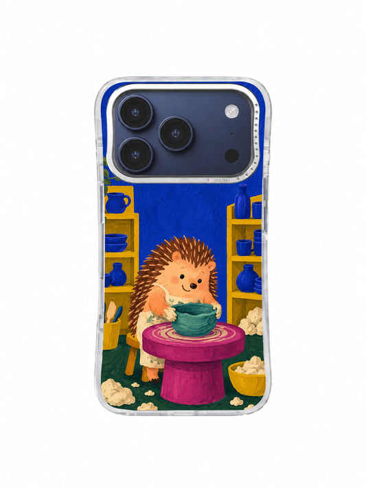 Crooked Bowl First Shape artwork on iPhone 17 Pro transparent case