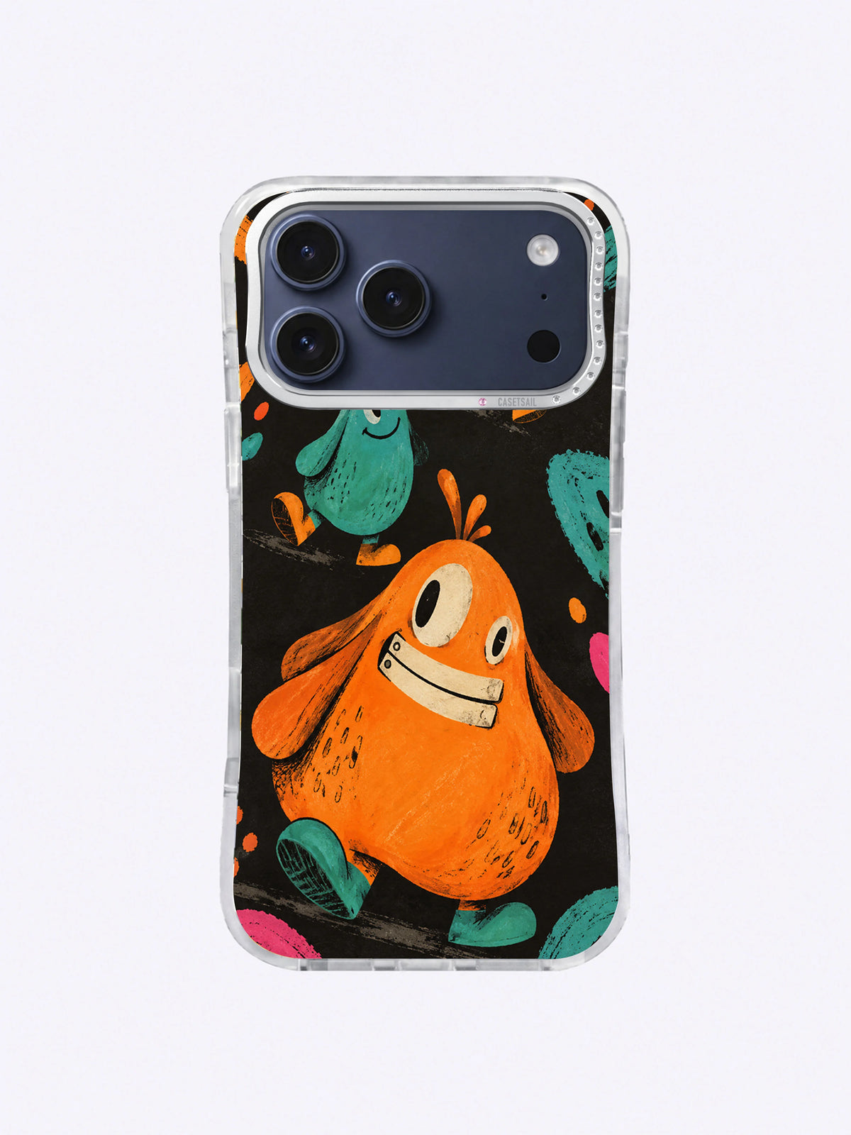 Front view of The Crooked Smile Parade iPhone 17 Pro Max case