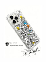 Crowded bulb club cartoon collage artwork on an iPhone 15 Pro case