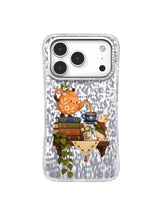 Orange teapot pouring into a blue cup illustrated phone case