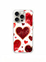Cupid Velvet Echo red leopard heart iPhone 16 Pro case view 1