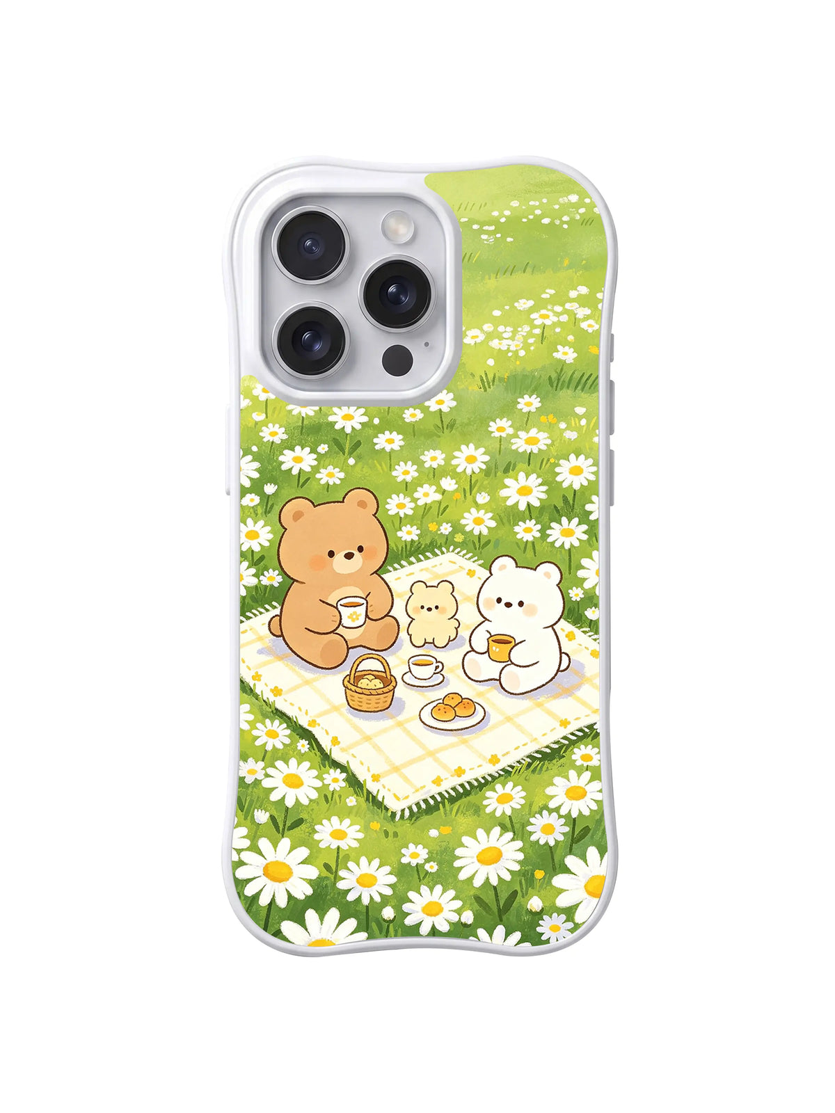 Daisy Tea Picnic pattern on iPhone 14 Pro Max case
