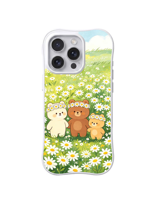 Daisy Field Bears iPhone 14 Pro Max case front view