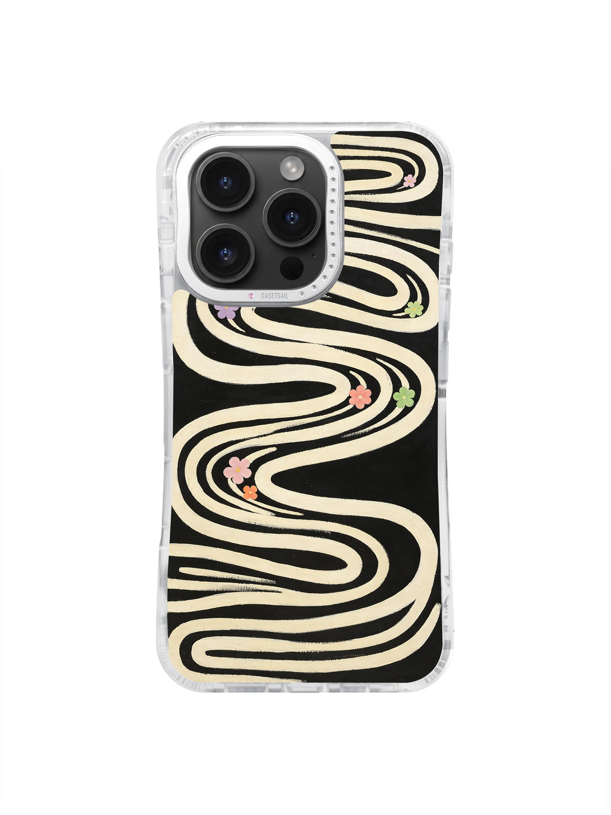 Dancing River Lines pattern for iPhone 16 Pro Max case