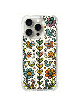 Symmetric Bloom Parade folk floral iPhone 14 Pro case pattern