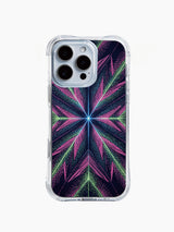 iPhone 14 Pro Max case with dark neon geometric design