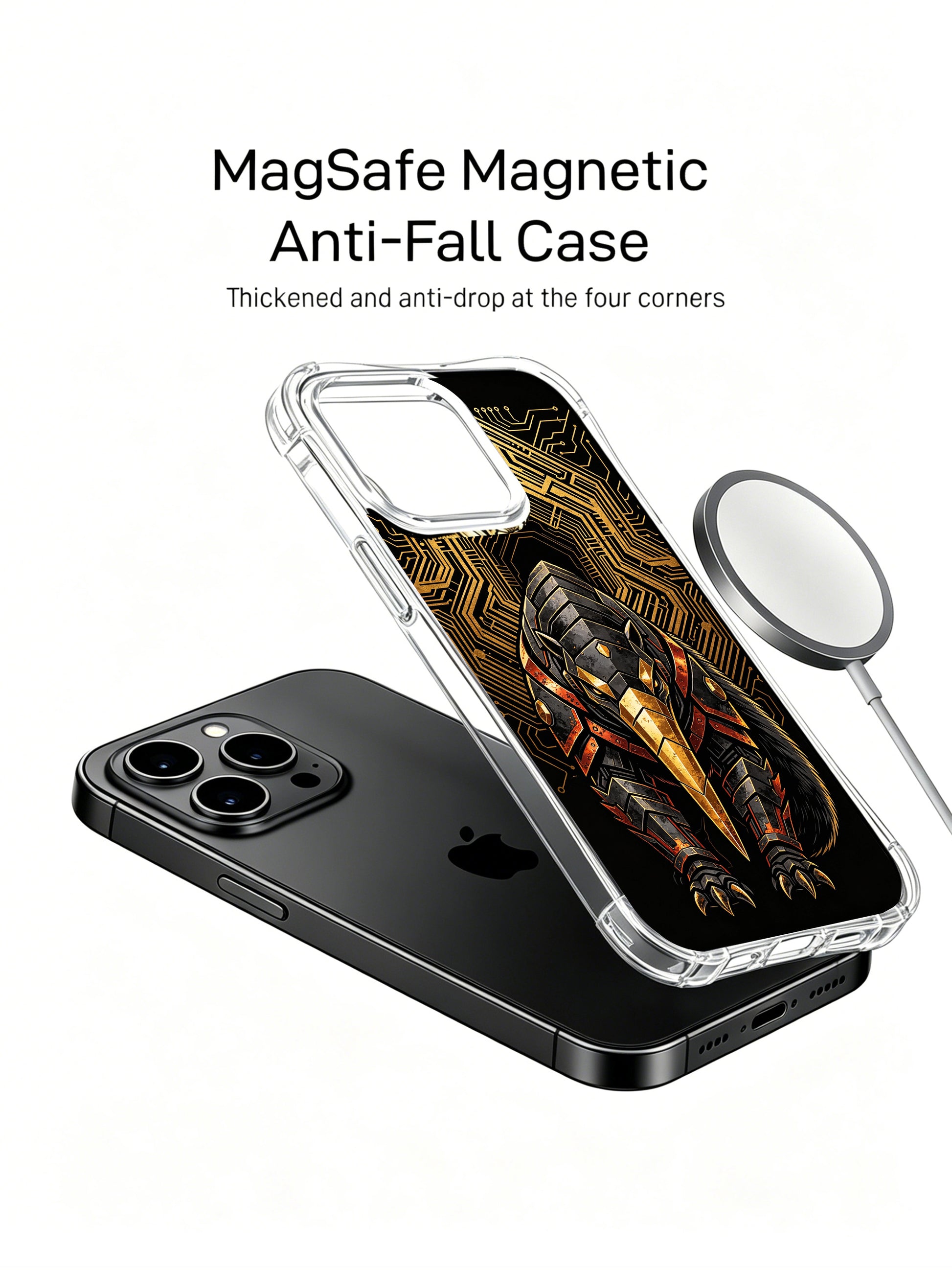 Dark mechanical anteater art PhoneCasing, stylish iPhone 14 Plus Case with premium protection, Zara Maya exclusive design for women.