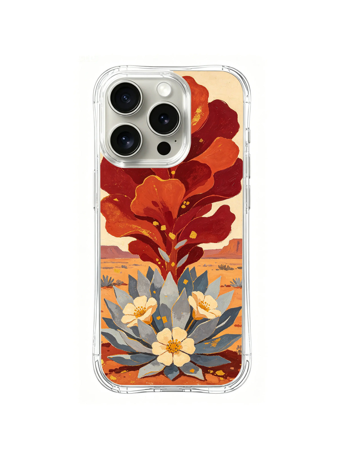 Desert Agave Rebirth pattern on iPhone 15 Pro case