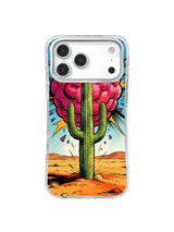 Desert Cactus Crash mustard starburst cactus hero artwork on an iPhone case
