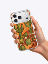 Desert Moon Cowboy Garden iPhone 17 Pro Max case lifestyle view