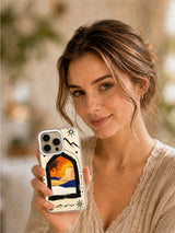 Desert Spirit Symbols iPhone 16 Pro case lifestyle view