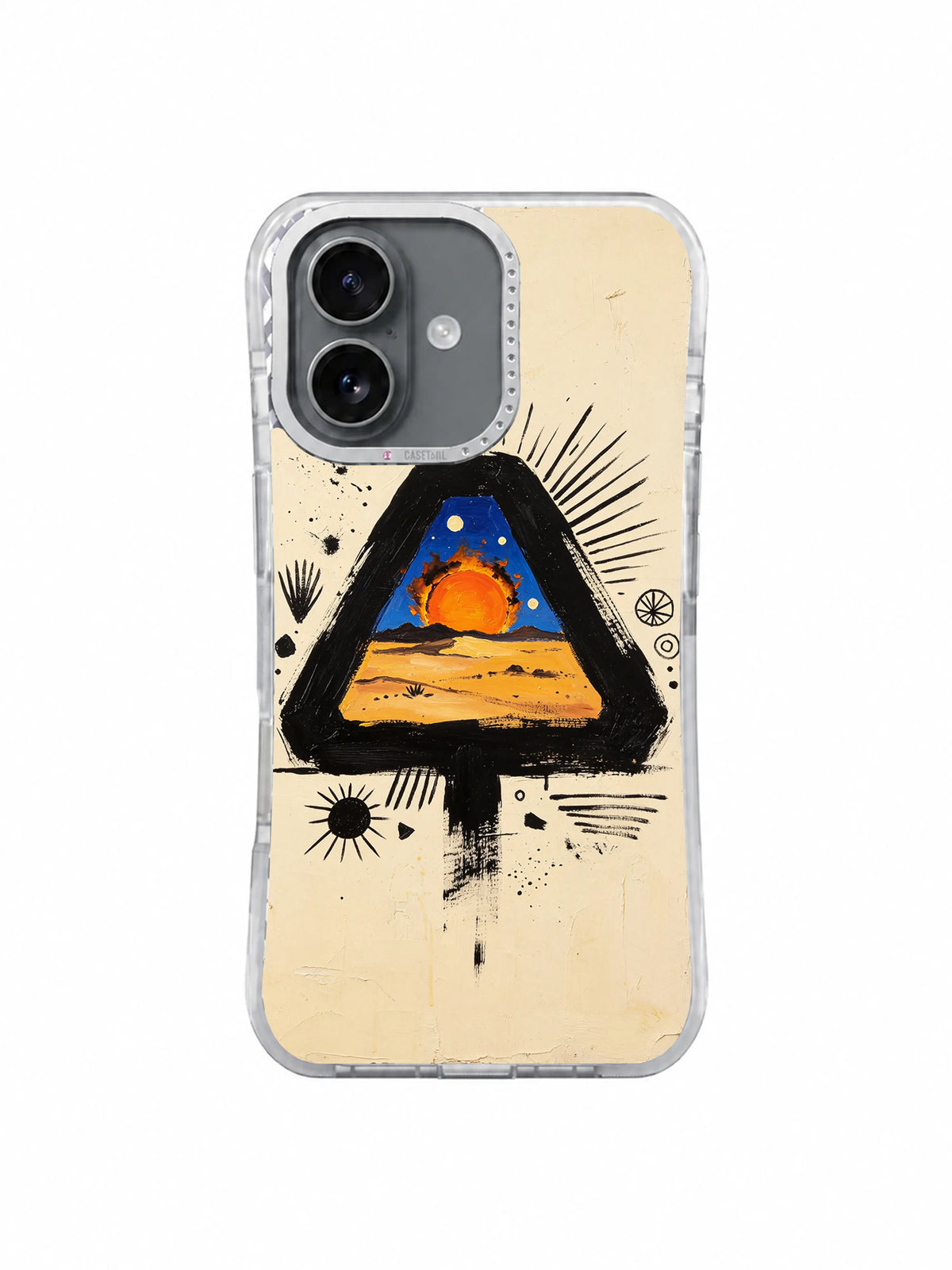 Desert Triangle Portal iPhone 16 Pro case pattern