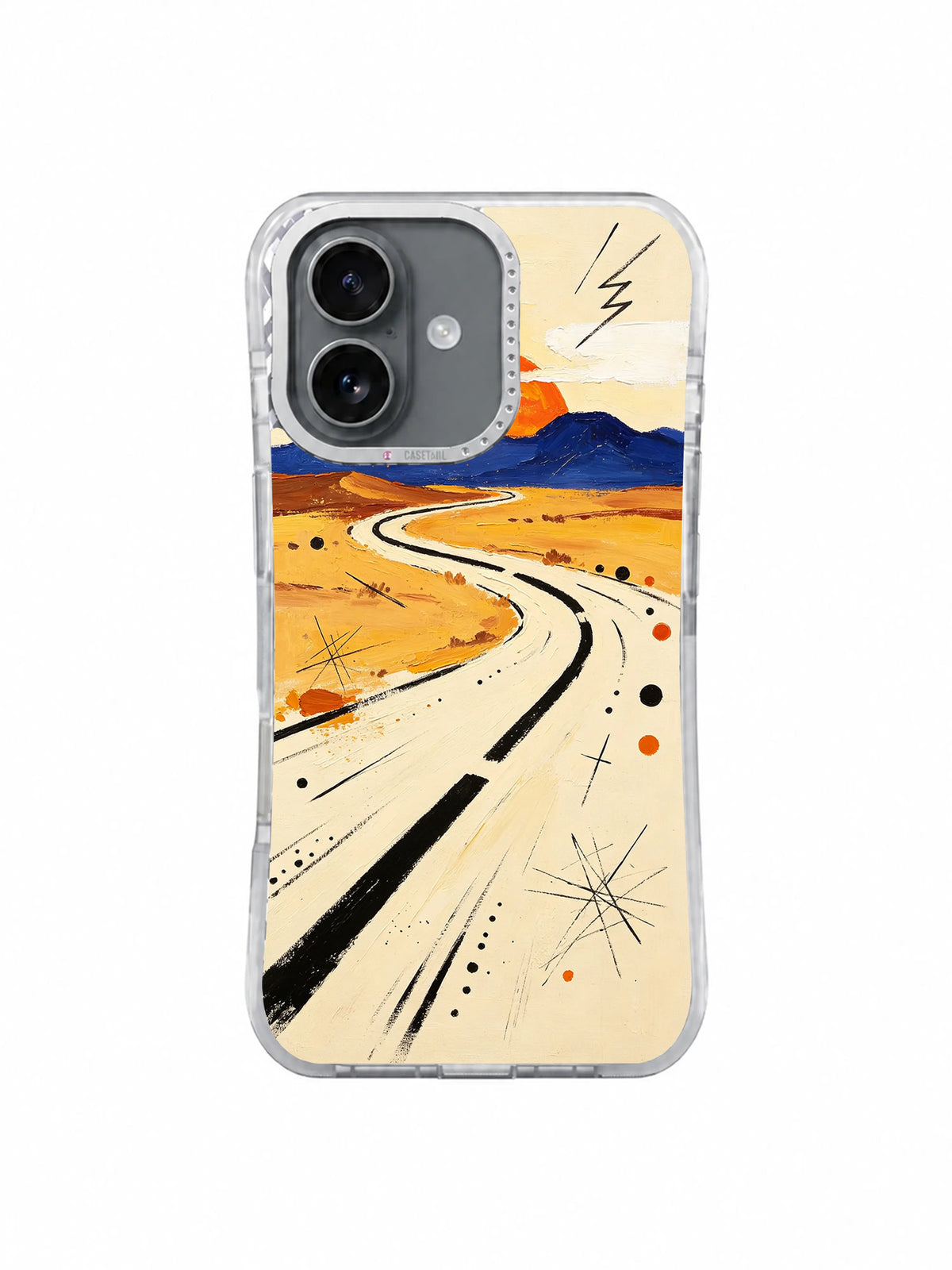 Winding Desert Journey iPhone 16 Pro case pattern