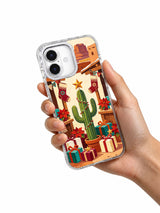 The Desert Star Market iPhone 17 case shown in hand