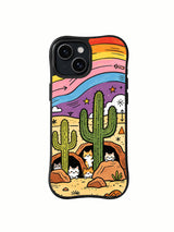 Desert Sunset Meow iPhone 15 case front view