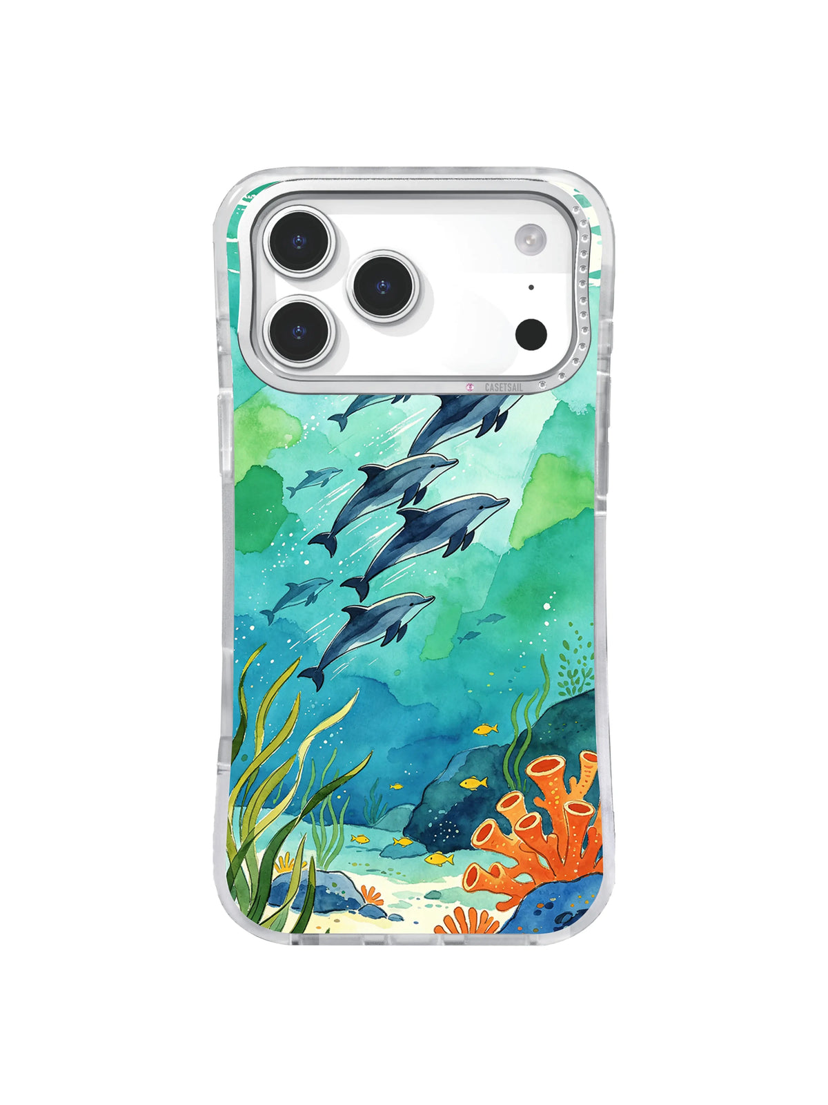 Sunlit Reef Ascent dolphin reef art iPhone case