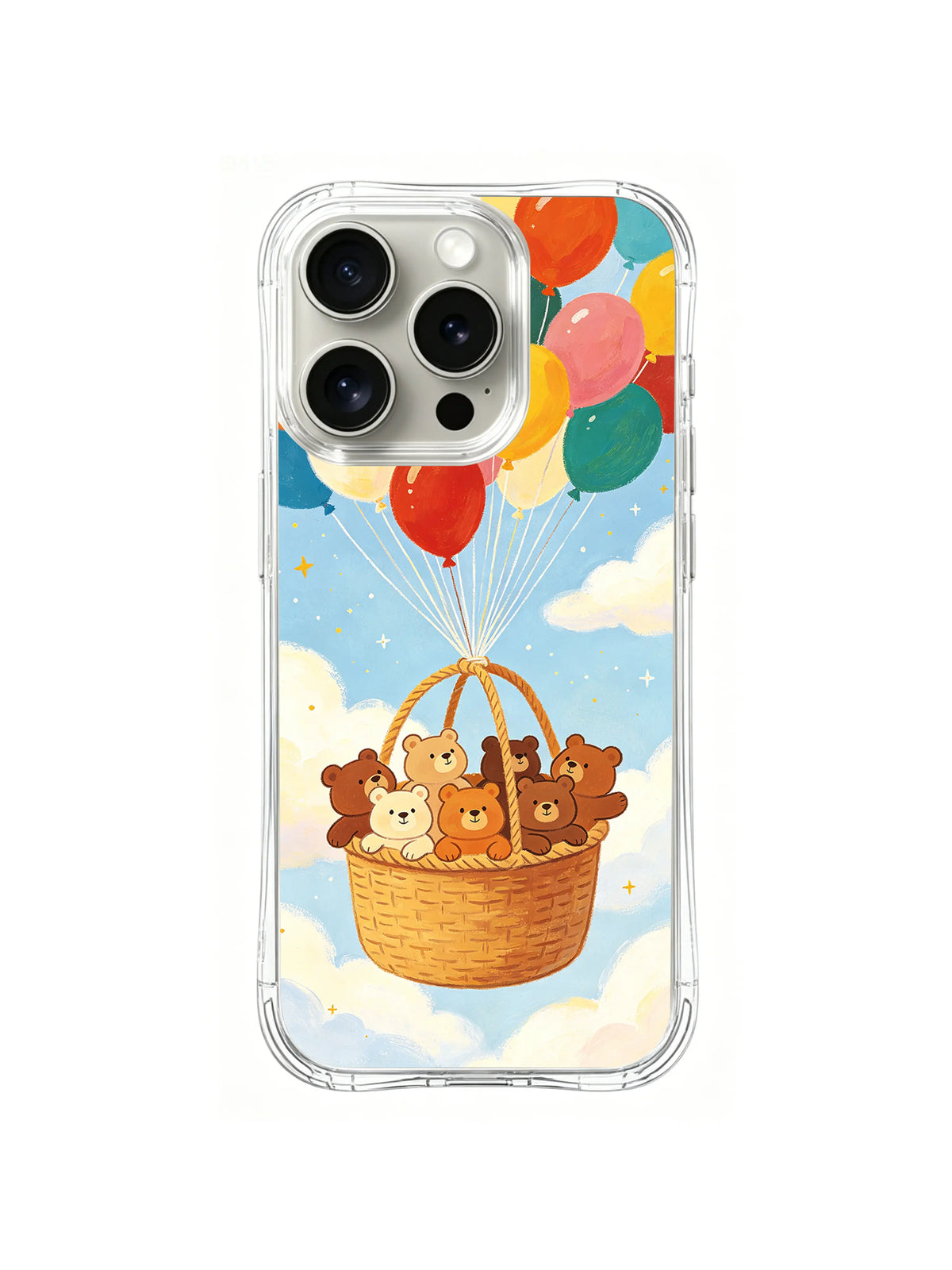 Balloon Basket Bear Society pattern on iPhone 14 Pro Max case