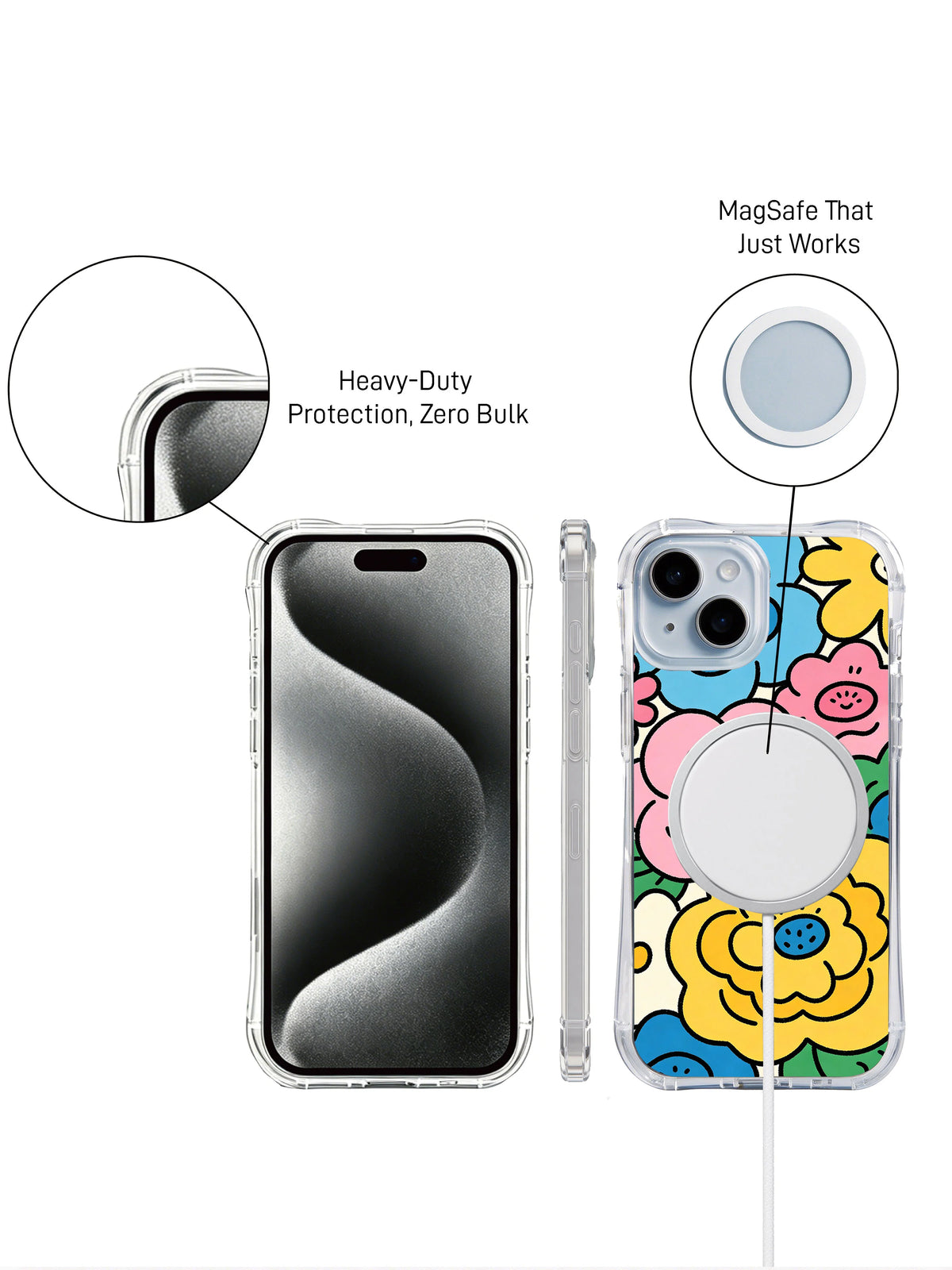 Dream Garden clear iPhone 14 case back