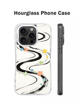 Dream Island Curves hourglass phone case shown from the back and side