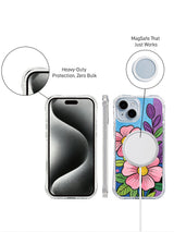 Dream Neon Garden iPhone 14 case front and back detail