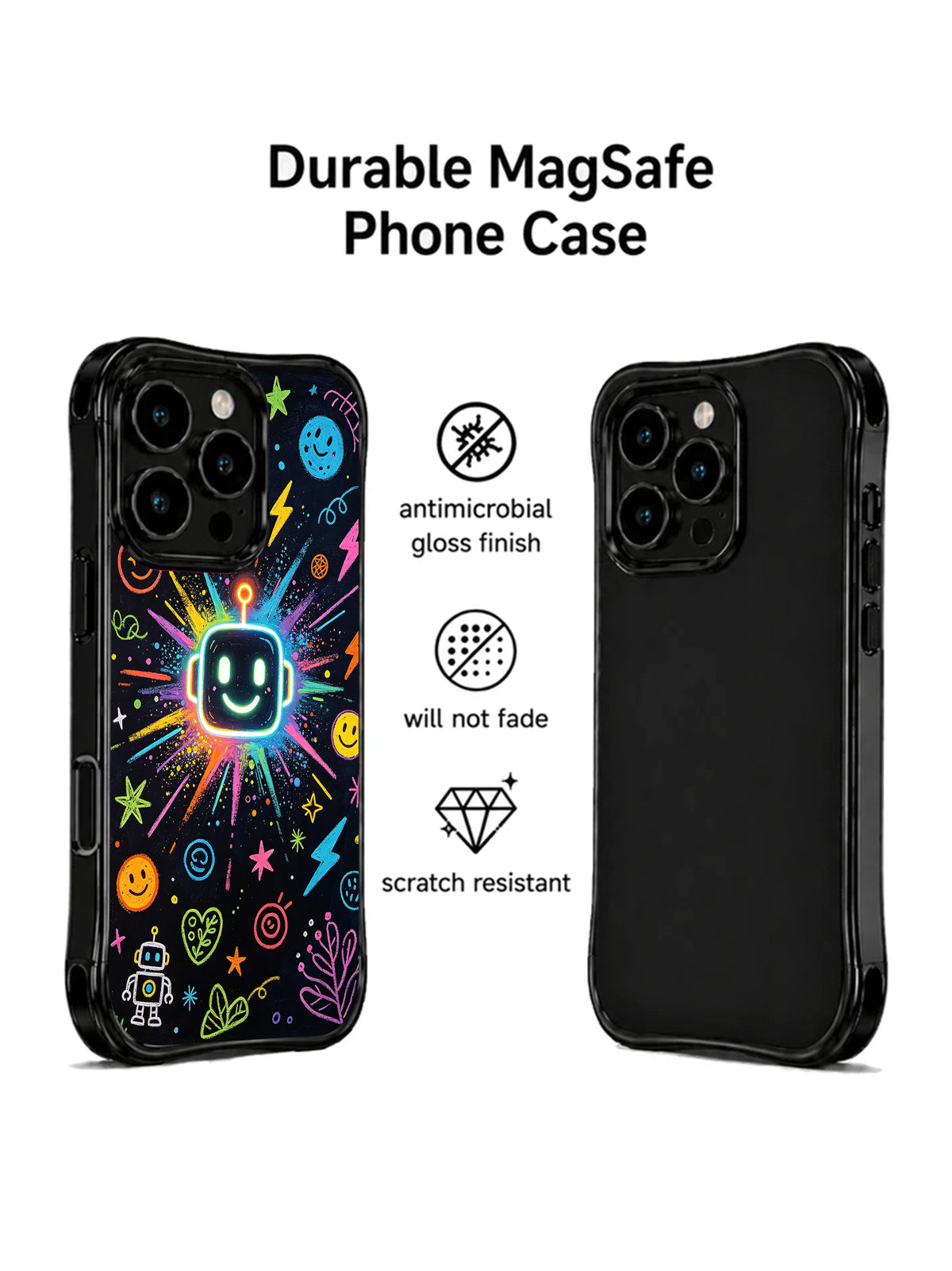 Futuristic hand-drawn dream symbols iPhone 15 Pro case