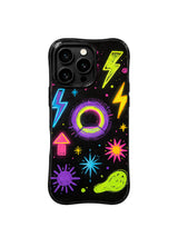 Neon Power Portal pattern iPhone 15 Pro case