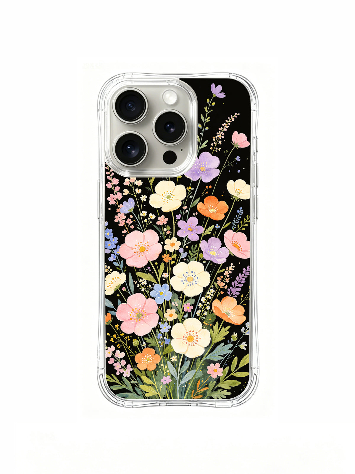 Dream Wildflower Garden iPhone 15 Pro case with pastel meadow
