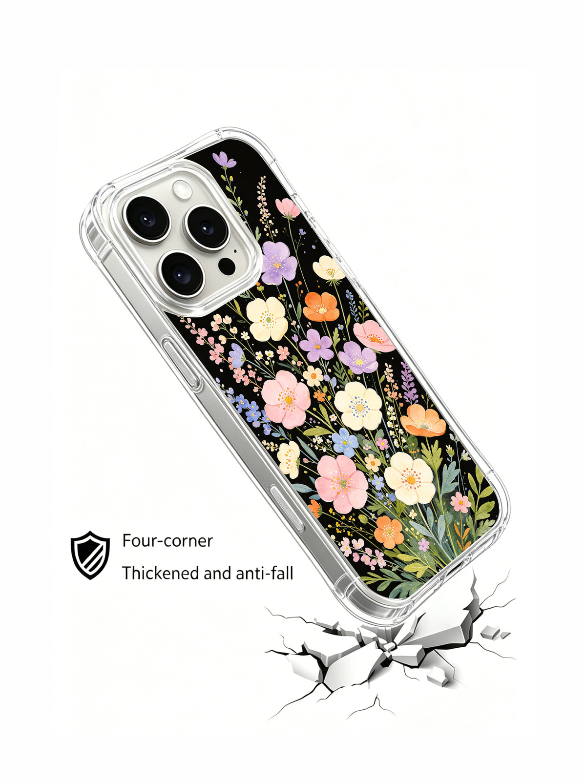 Dream Wildflower Garden impact protection iPhone 15 Pro case