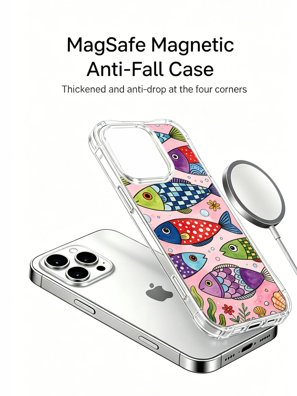 Dreaming Coral Fish iPhone 14 Pro case side view