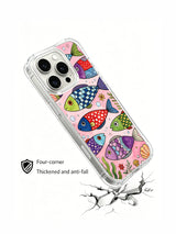 Dreaming Coral Fish coastal folk art case lifestyle view