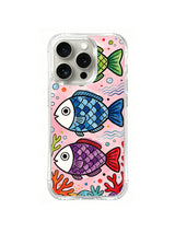 Coral Reef Swimmers pattern iPhone 14 Pro case