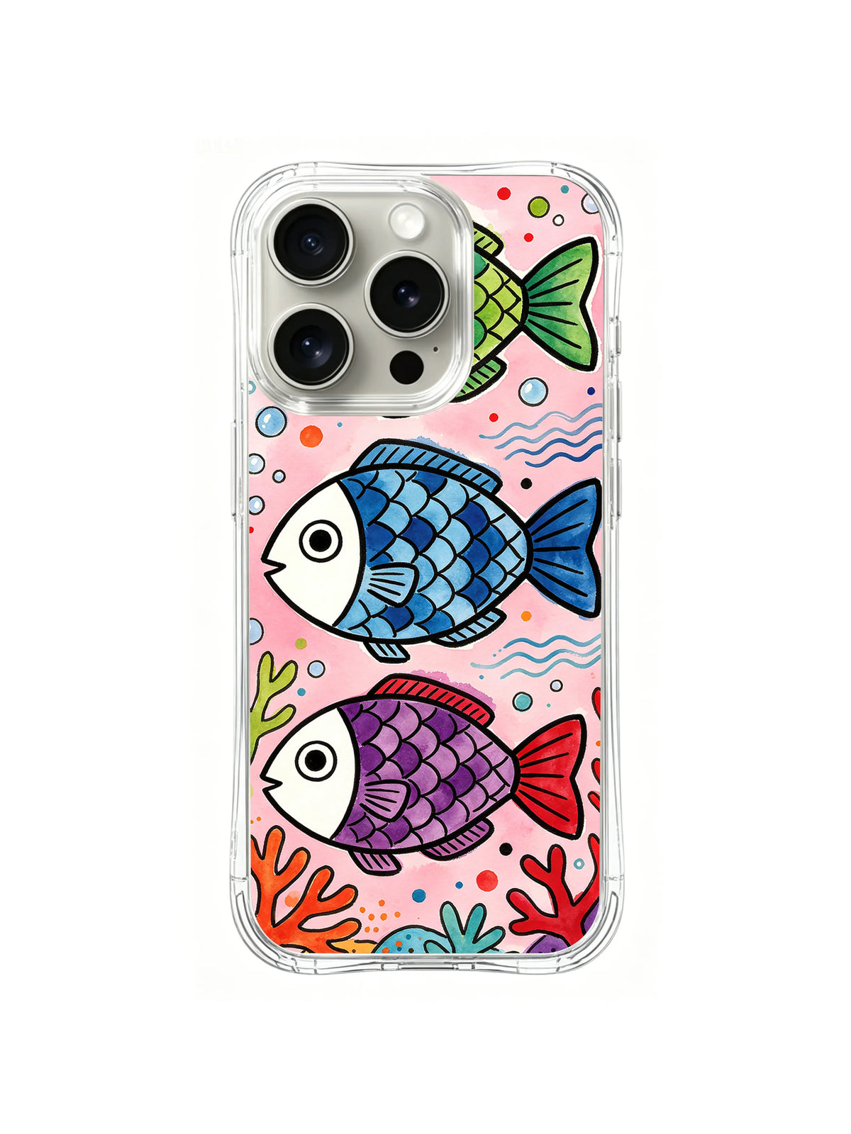 Coral Reef Swimmers pattern iPhone 14 Pro case