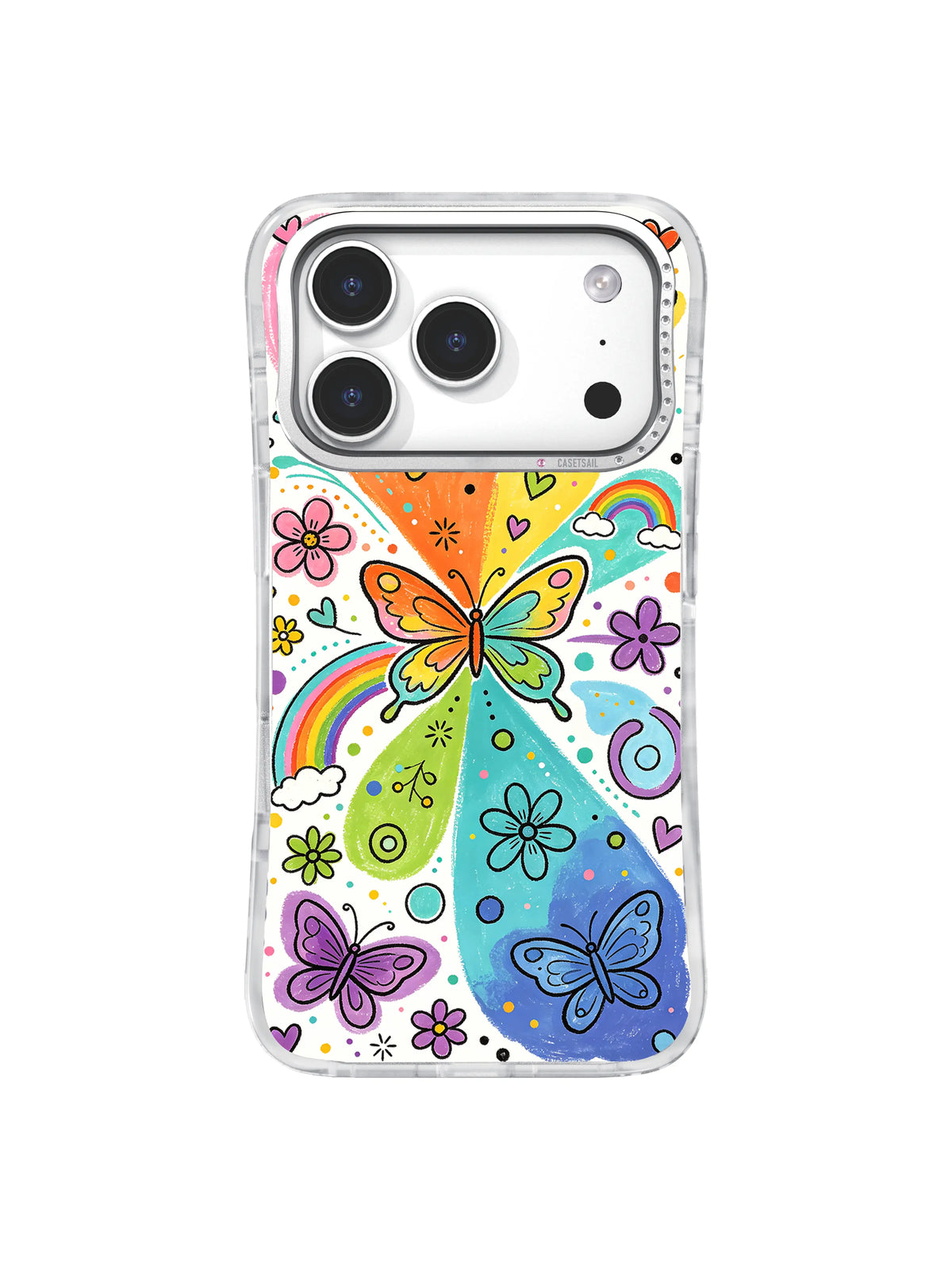 Dreamwing Rainbow Trail butterfly iPhone 17 Pro case pattern