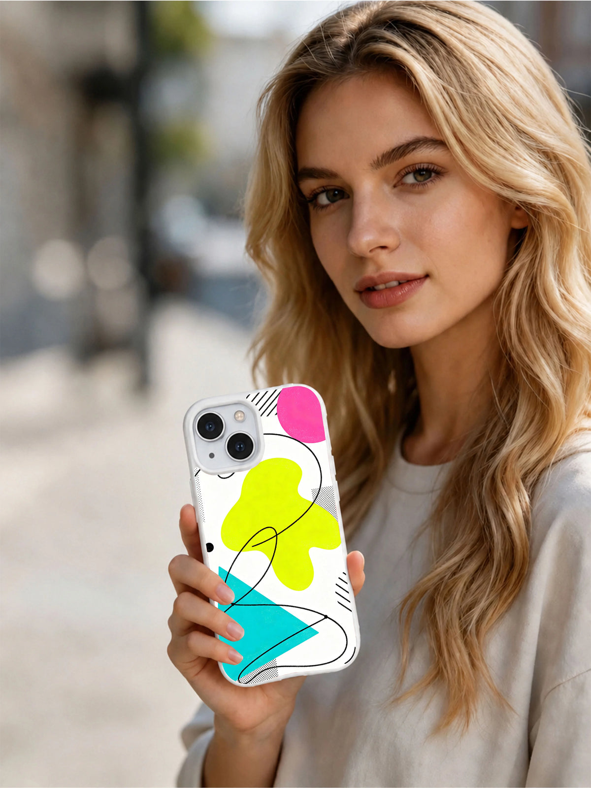 Dreamy Abstract Playground iPhone 15 case lifestyle