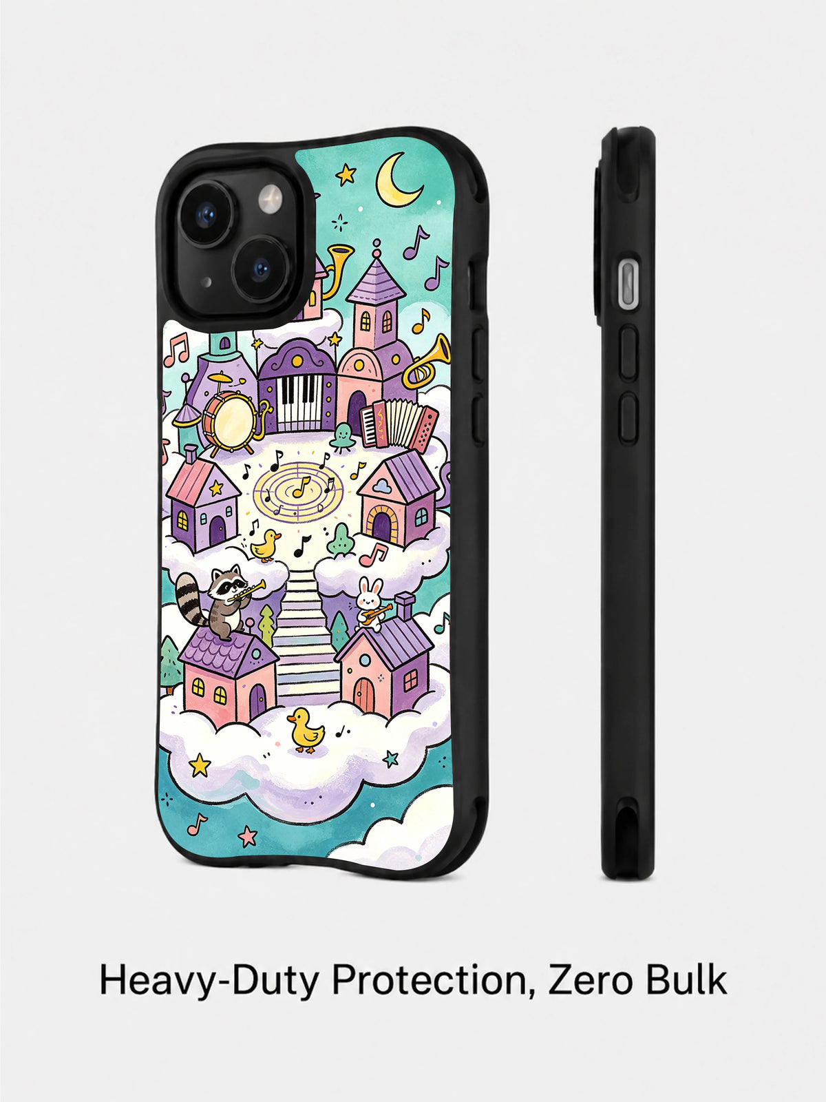 Artist 146 cloud city iPhone 14 Plus case angled view