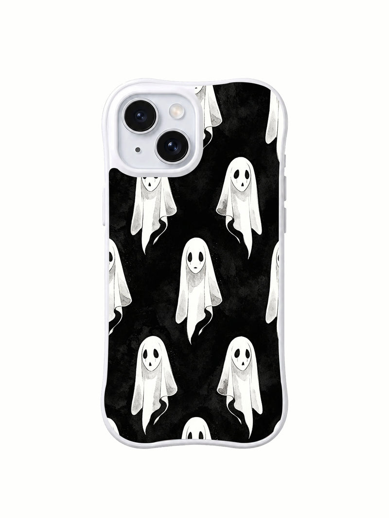 Echoes Beneath the White Veil iPhone 15 Plus Case – Minimalist Ghost Art