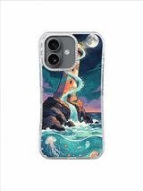 Eclipse Beacon iPhone 17 case — moonlit lighthouse and spectral tide artwork 3